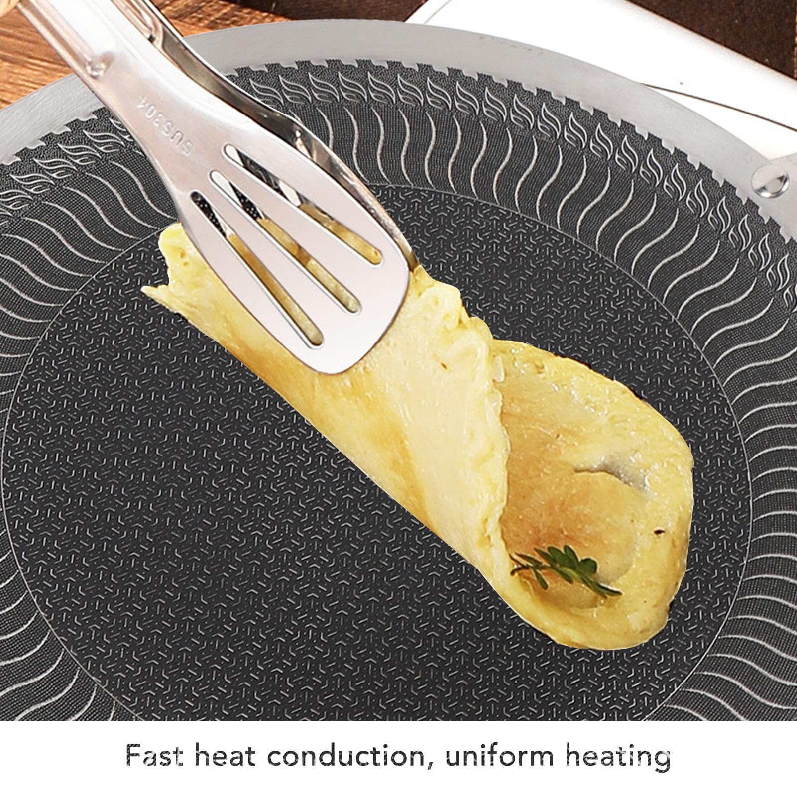Koreańska patelnia grillowa ze stali nierdzewnej, 34 cm, płyta do gotowania na zewnątrz, dla równomiernego rozprowadzania ciepła, łatwe czyszczenie, idealna na imprezy i spotkania, trwała i