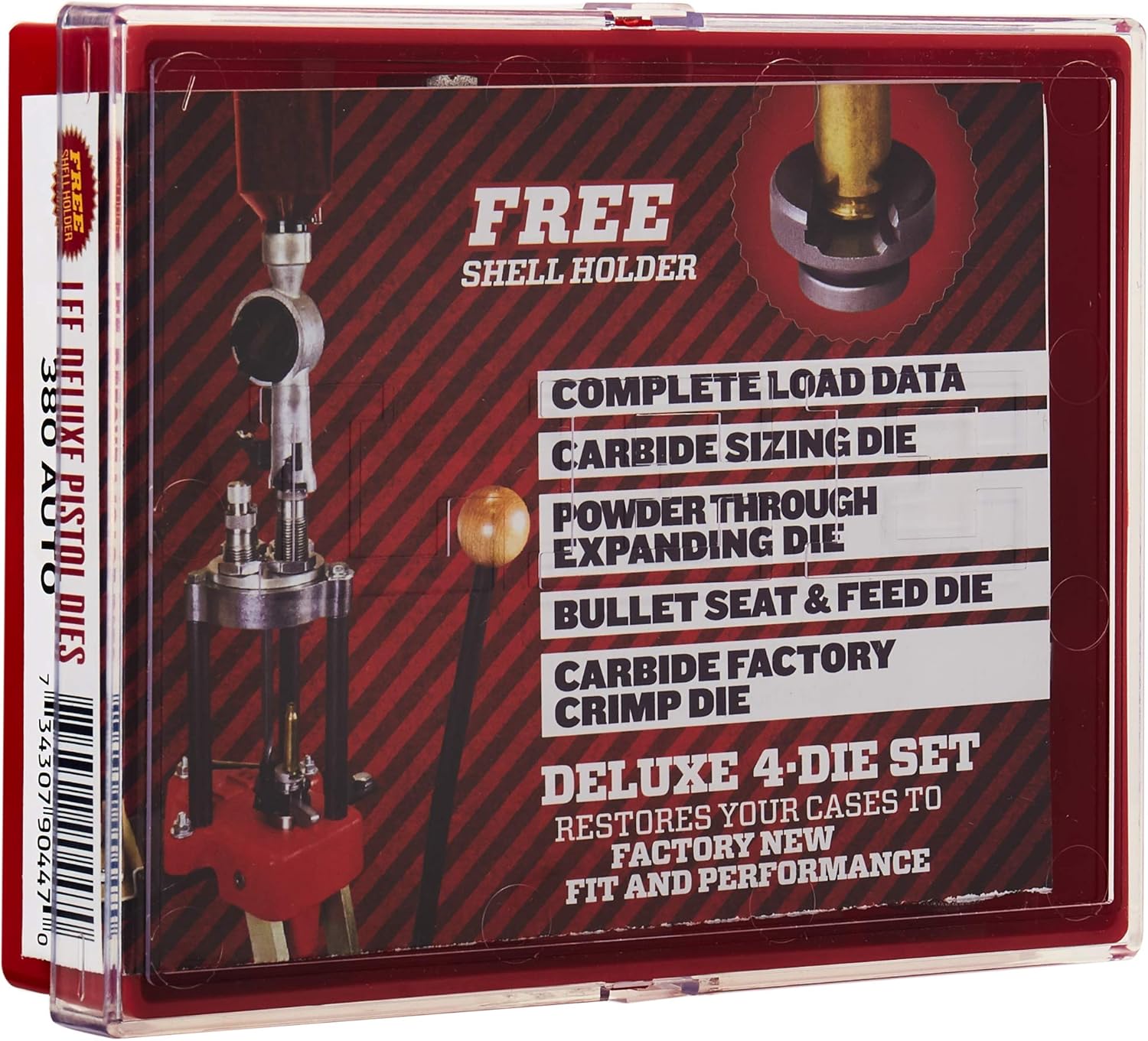 LEE PRECISION ENG 90447 Lee 380ACP Deluxe 4-Die Set, Black