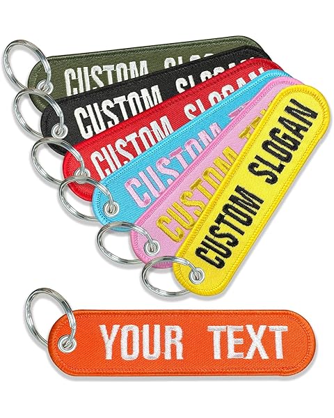 Keychain,Personalized Key Chains,Customized Keyring with Double Sided Embroidered c...