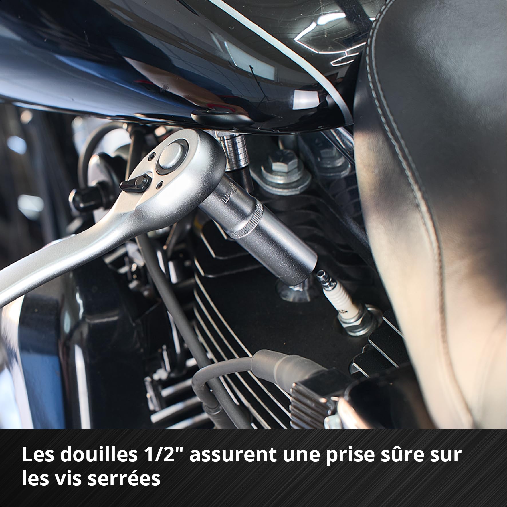 Original Einhell E-Case coffret à outils 92 pièces atelier (équipement atelier, douilles auto, accessoires d’embouts, jeu de douilles, cliquets réversibles, clés hexagonales, coffret système)