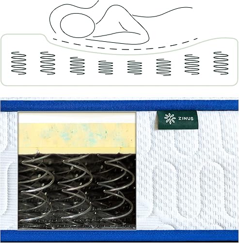 Miniatura 25 de ZINUS Colchón esencial de resortes interiores de 8 pulgadas, colchón para niños, sensación de firmeza media, espumas certificadas CertiPUR-US,