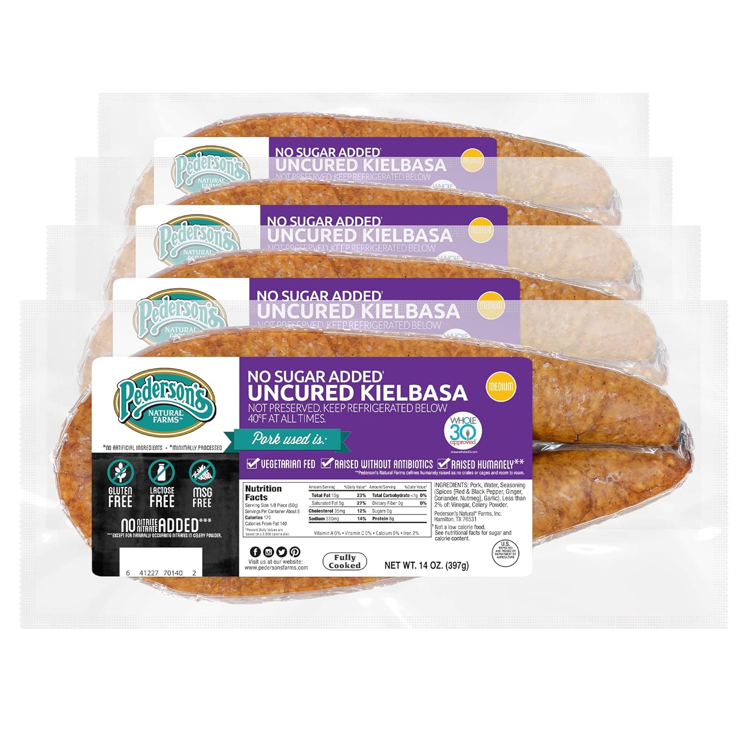 Pederson’s Farms, Uncured Kielbasa Rope Sausage, Nepal Ubuy
