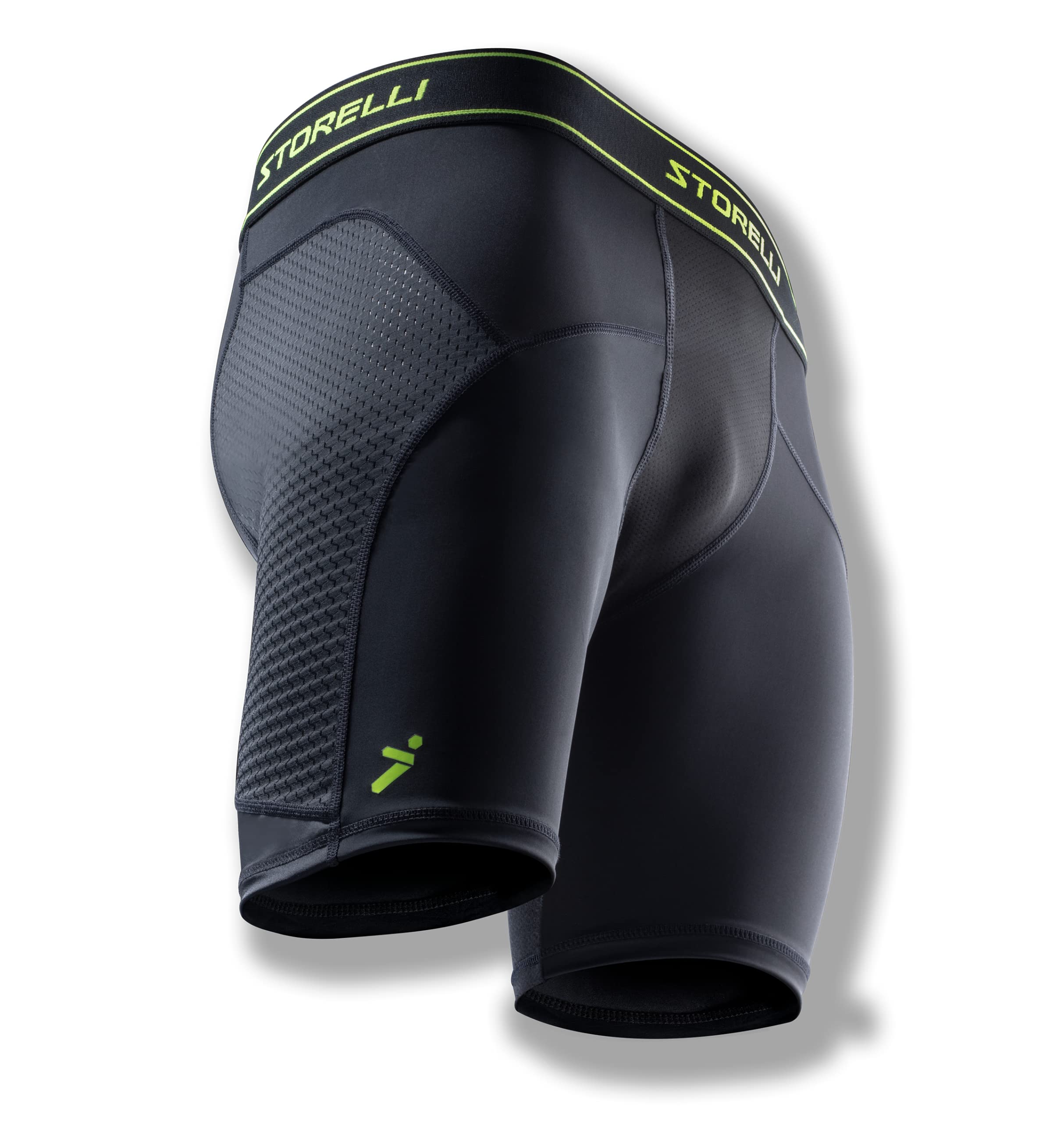 StorelliBodyShield Unisex Turf Burn Sliders | Compression Soccer Sliding Undershorts | Enhanced Lower Body Protection | Black | Youth