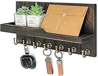 Vista 33 de Rebee Vision Soporte de Pared para Llaves de Madera de Acacia – Soporte para Llaves Estilo Granja para Pared y Organizador de Correo con Estante