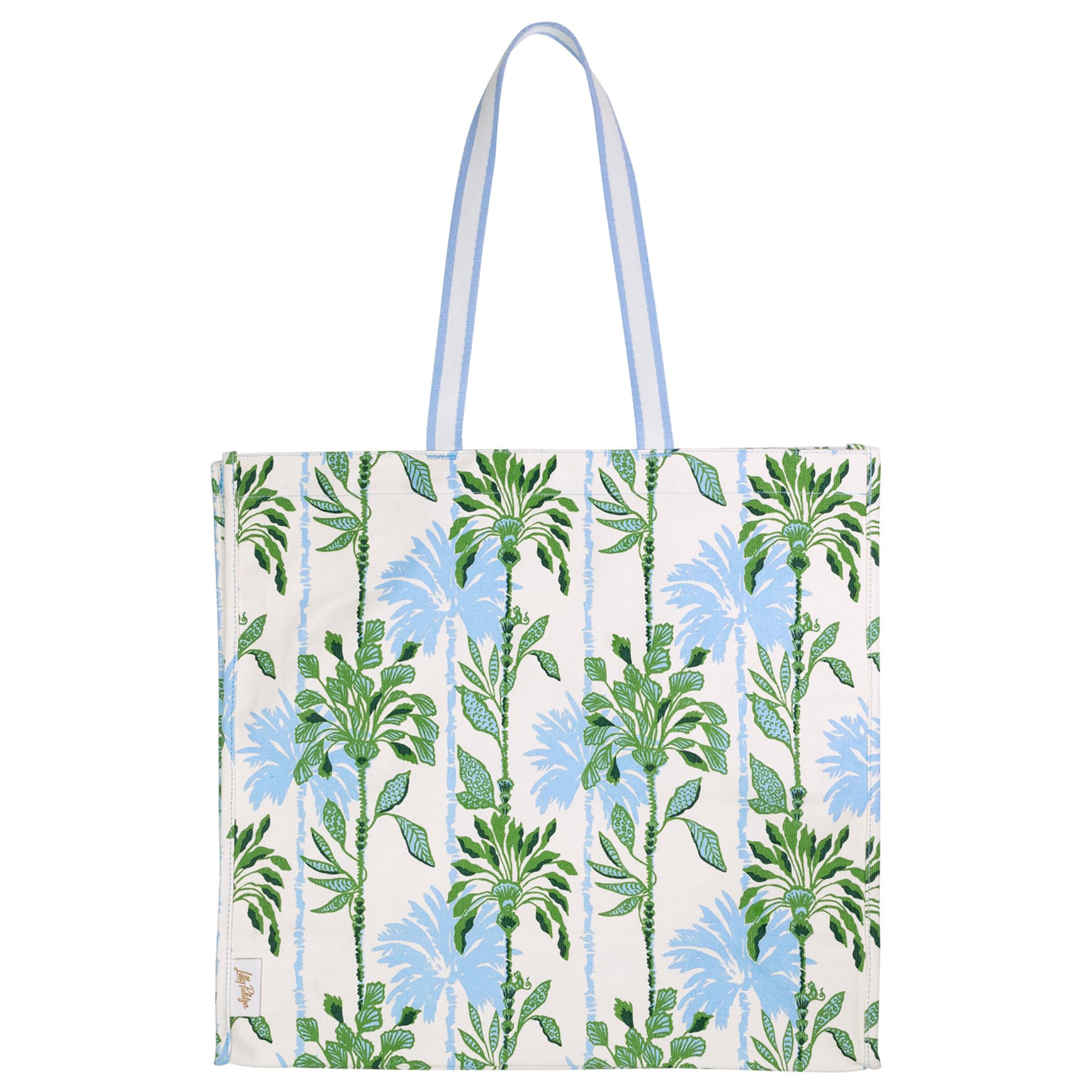 Lilly Pulitzer 18" x 17" Eco Tote, Market Shopper Bag, Oversize Reusable Grocery Tote with Comfortable Shoulder Strap