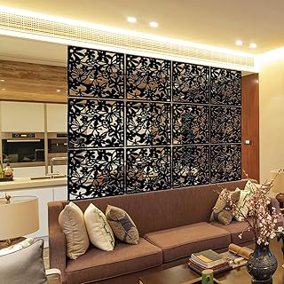 LRZCGB Hanging Room Divider,12pcs PVC Screen Panel with Butterfly Flower...