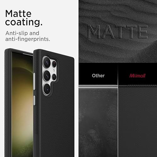 Miniatura 4 de Miimall Funda delgada para Samsung Galaxy S24 Ultra mate, doble capa de policarbonato resistente y TPU 10 pies militares a prueba de caídas