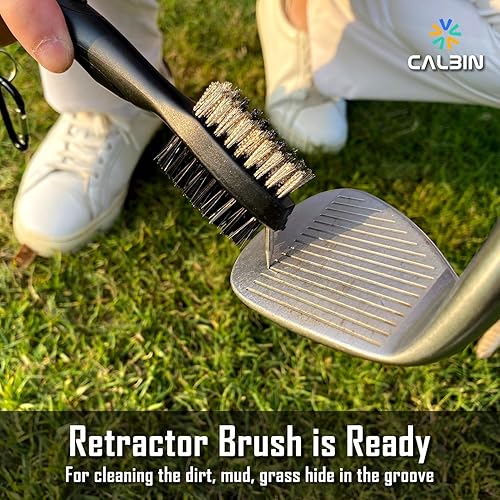 Miniatura 6 de Calbin Toalla de golf magnética, toalla de golf de microfibra de primer nivel, con herramienta de reparación de divisiones magnéticas y cepillo