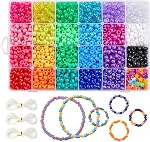 Pony Beads, 3,300 pcs 9mm Pony Beads Set in 23 Colors with Letter Beads, Star Beads and Elastic String for Bracelet Jewelry Making by INSCRAFT