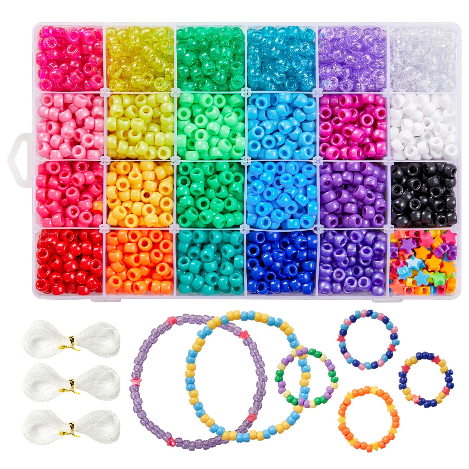 Amazon.com: INSCRAFT Pony Beads Set, 3300 Pcs 9mm in 23 Colors