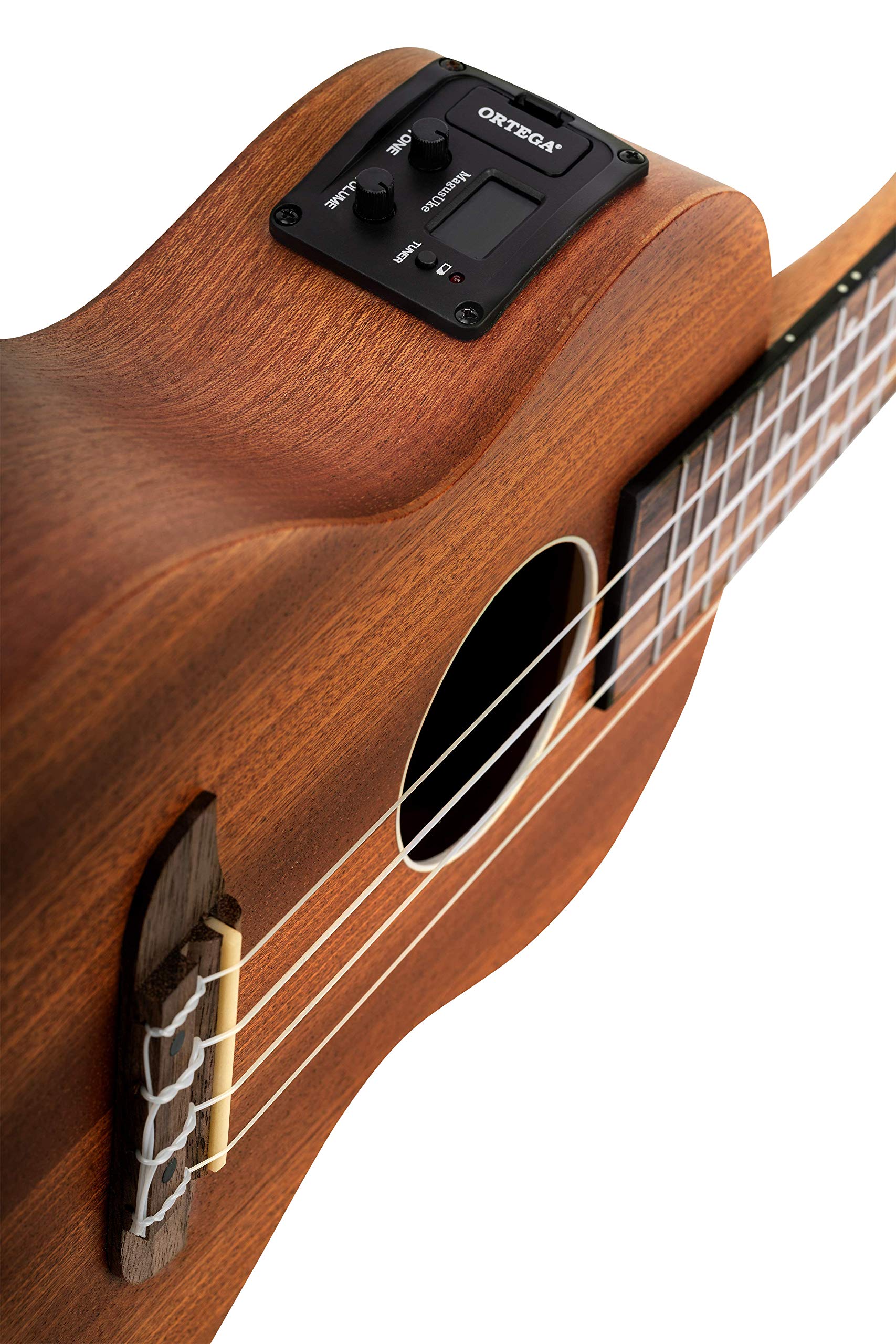 Ortega Guitars Ukulélé Concert Electro-Acoustique – Série Timber – Housse Incluse – Sapele, Naturel (RFU11SE)