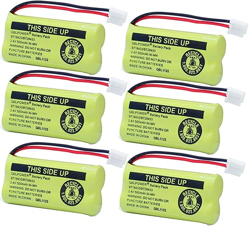 QBLPOWER BT18433BT28433 2.4V 500mAh Ni-MH Batería recargable compatible con BT184342 BT284342 BT-8300 BATT-6010 BT1011 BT1018 BT1022 BT1031