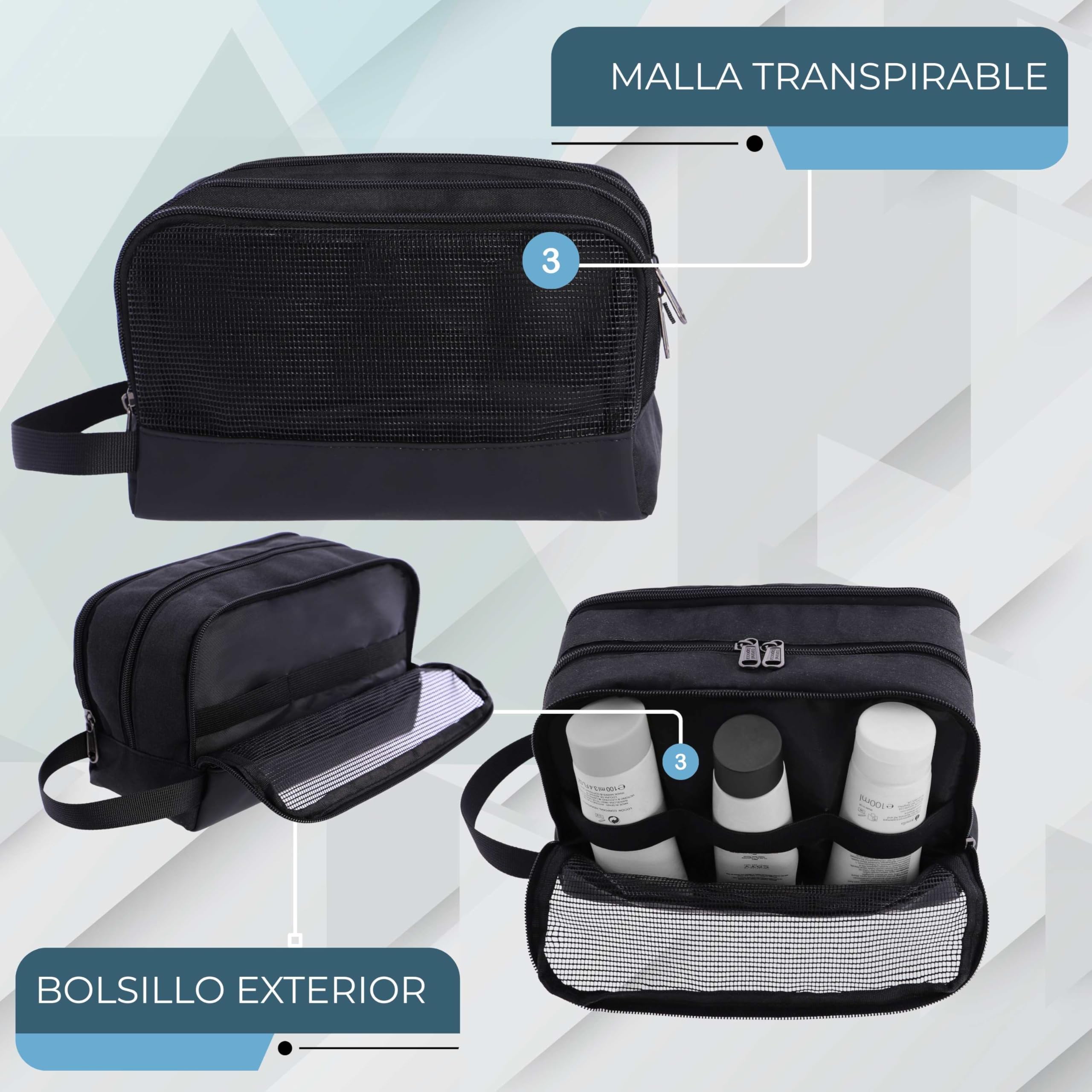 Coronel Tapiocca Neceser Viaje Hombre Bolsa Aseo compacta 3 Compartimentos