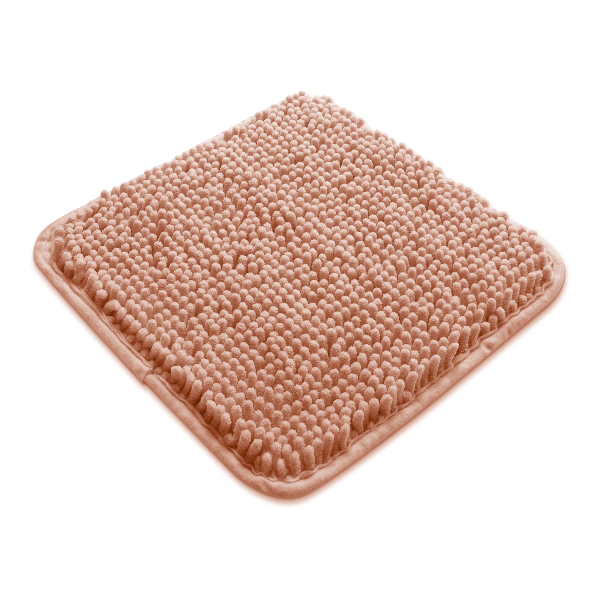 Yeaban Small Bathroom Rugs 12"x12" – Thick Chenille Bath Mats | Absorbent and Washable Bath Rug Non-Slip, Plush and Soft Rugs for Bathroom, Shower, Sink(Dusty Pink)