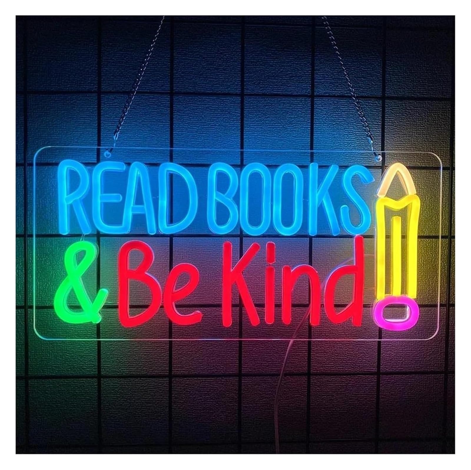 Lampada al neon Insegna al neon "Leggi libri, sii gentile, luce per studenti"
