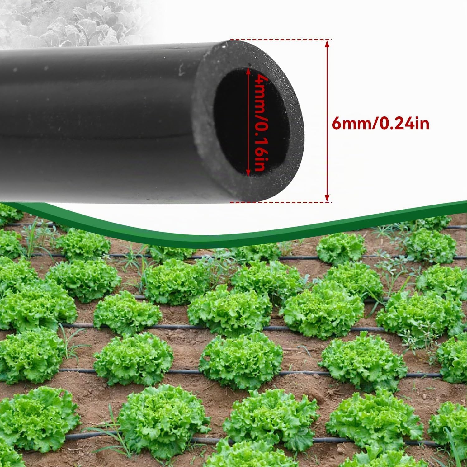 Bewässerungsschlauch 50m Gardena Micro Drip Schlauch 4/7mm, PVC Gardena Drip System Bewassersystem Schlauch Bewässerungsrohre Tropfschlauch Unterirdisch Tropfbewässerung für Landwirtschaft Poröser