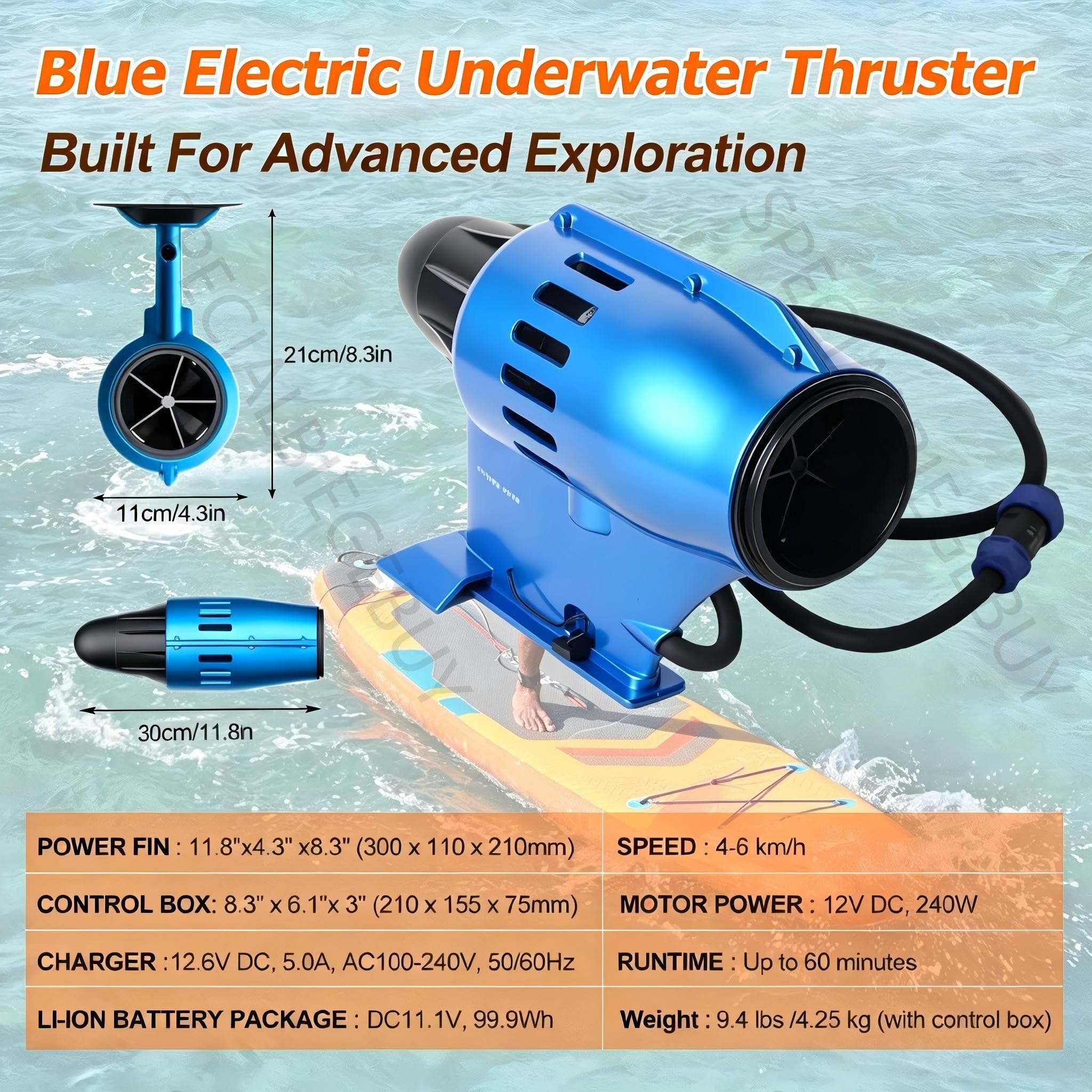 Motor Fueraborda Eléctrico12V & Tabla Paddle Surf Hinchable | Stand Up Paddle Board Inflable con Remo,366×84cm Padel Surf para Jovenes y Adultos, Soporta hasta170 kg,Sin Hélice Exterior