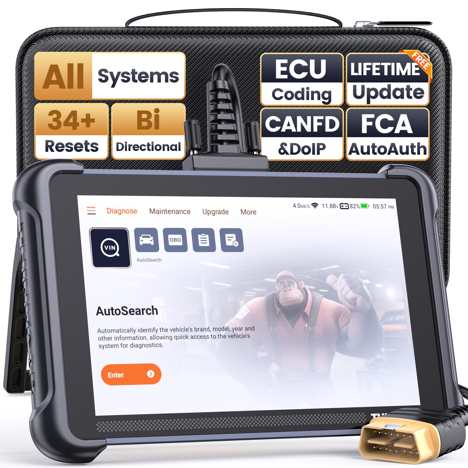 THINKCAR THINKSCAN 689 OBD2 Scanner, Bidirectional Scan Tool with Lifetime Free Update, 34+ Reset, 3000+ Active Test, ECU Coding, PMI, All System Diagnostic Scanner for Cars, CANFD & DOIP, FCA SGW