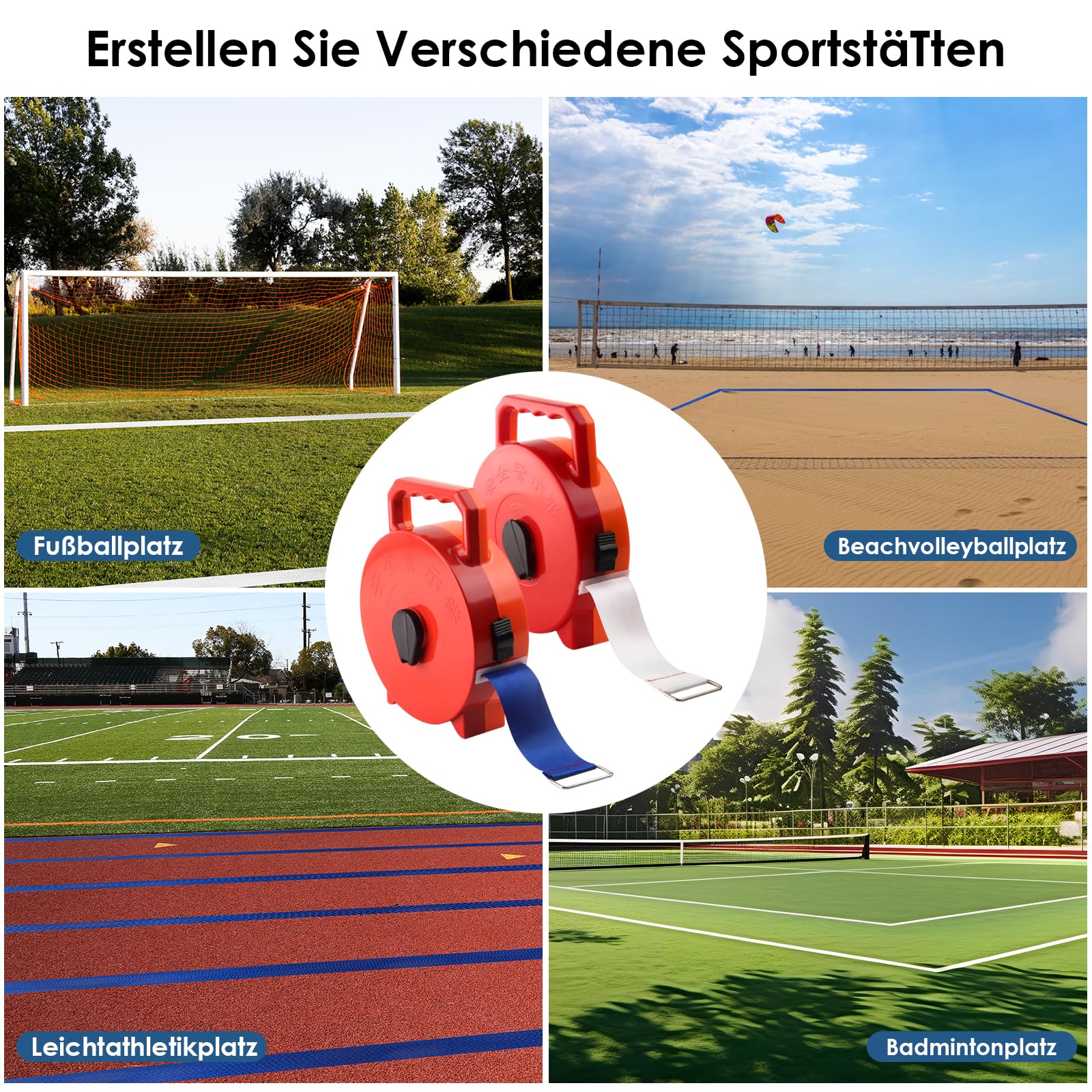 Lignes de Terrain de Football 4 cm - Marquage de Terrain de Jeu - Lignes de Badminton Court - Lignes de Juridiction Réglables - Entraînement de Football Multijoueur
