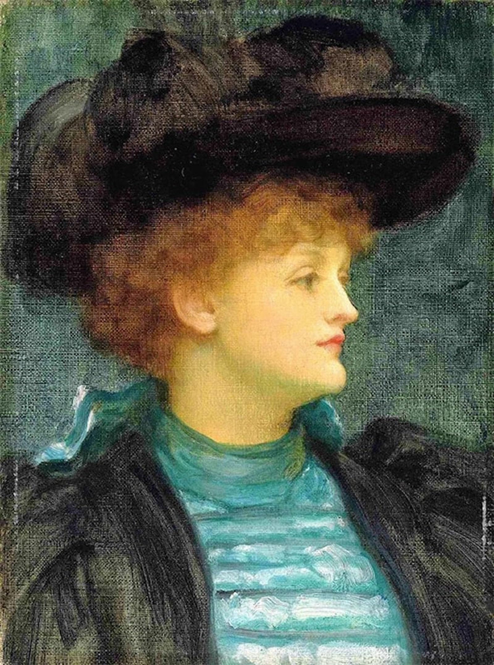 ARTXLXXBN Famous Prints Artwork Pictures Poster Painting Art Portrait of a Lady Bust Length by Lord Frederick Leighton Artwork Landscape Pictures for Home Decor 60x90cm