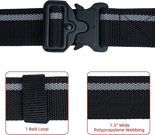 Miniatura 3 de MELOTOUGH Cinturón de trabajo de liberación rápida de 1.5 pulgadas, cinturón de herramientas de trabajo con hebilla de metal resistente para bolsa
