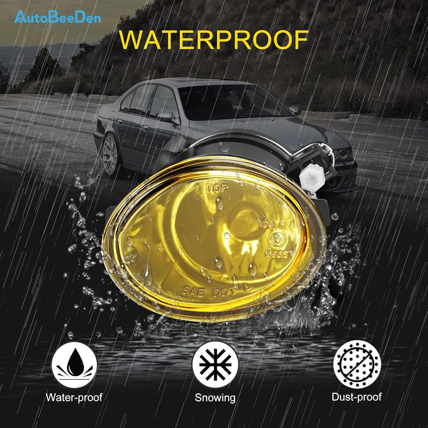 Fog Lights compatible with BMW (E46 E39 M3 M5) / 3 Series (320i 323i 325i 325xi 330i 330xi 330ci Sedan, 325i 325xi 330i 330xi Wagon, all w/Sport Package), with Frame, Fog Lamps