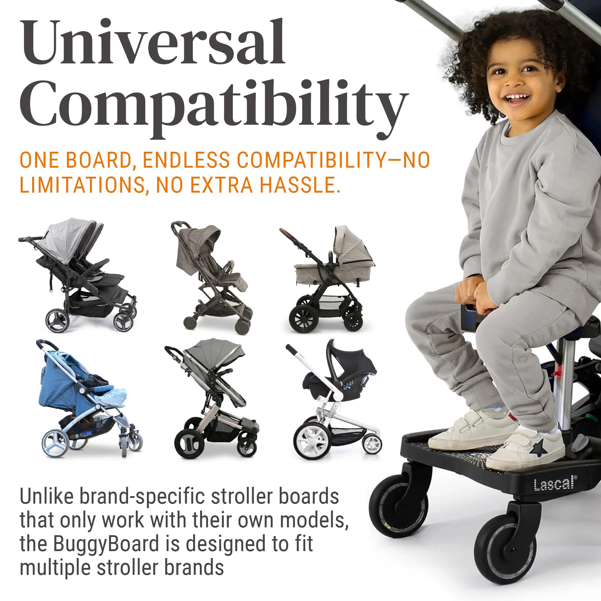 Lascal BuggyBoard Maxi+ Universal Stroller Board with Gray Folding