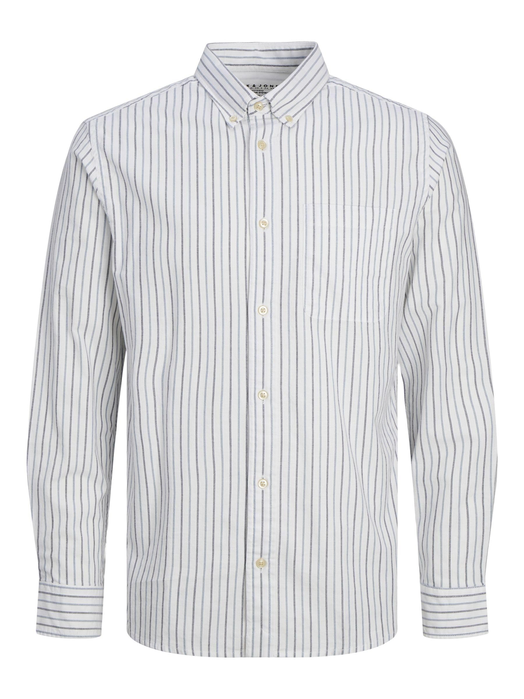 JACK & JONES JPRBROOK Oxford Shirt L/S Noos, Captains Blue/Stripes: Slim fit, S