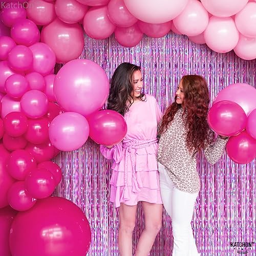 Miniatura 8 de KatchOn, Cortina holográfica de flecos de papel de aluminio púrpura, extragrande, 3.2 x 8 pies, paquete de 2  Serpentinas para decoraciones de