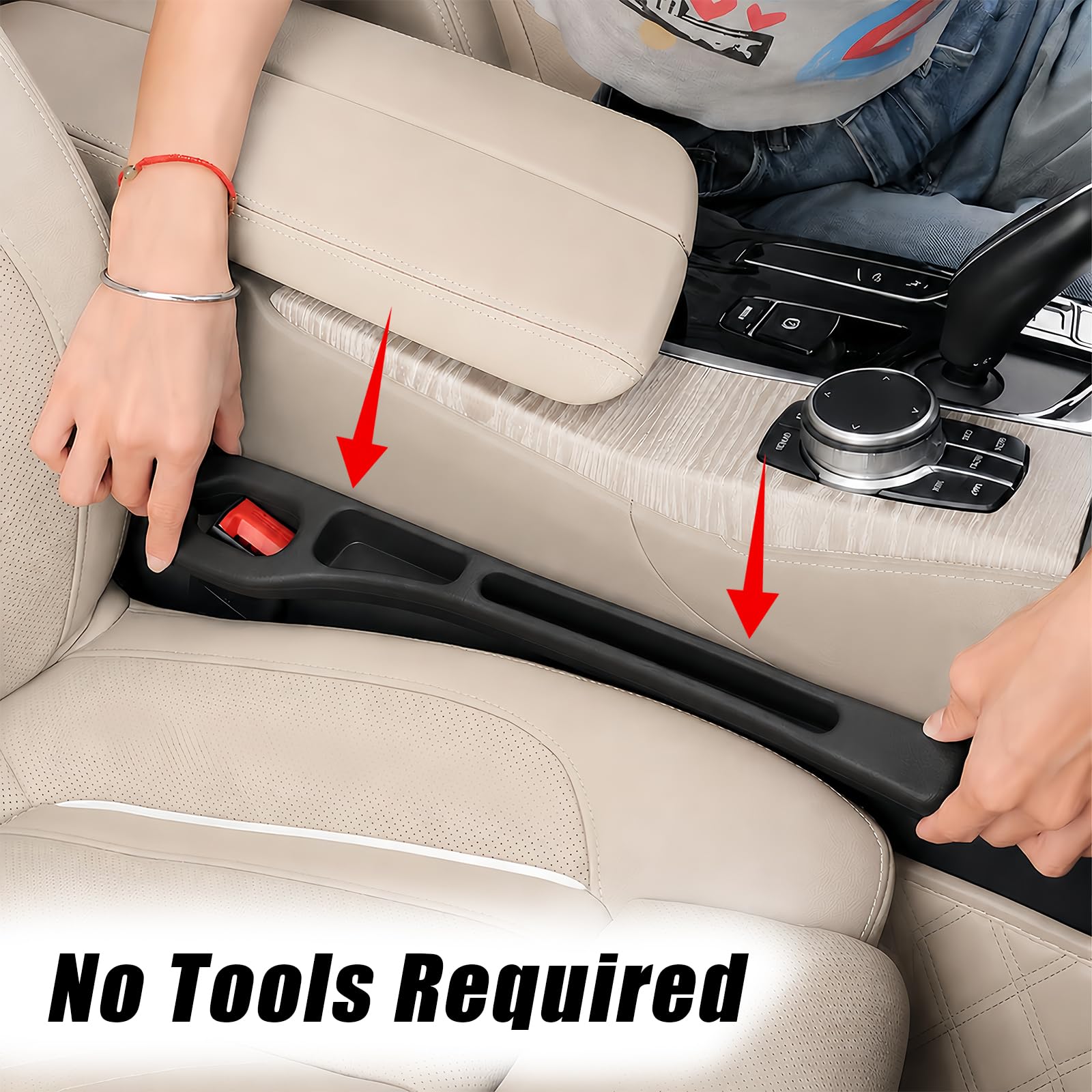 MTABCTY Car Seat Gap Filler Organizer 2 PCS Black Universal Seat Gap Plug Blocker Anti-Drop Console Catcher Phone Keys Storage for Car Truck SUV Auto Accessories Style3 view 6
