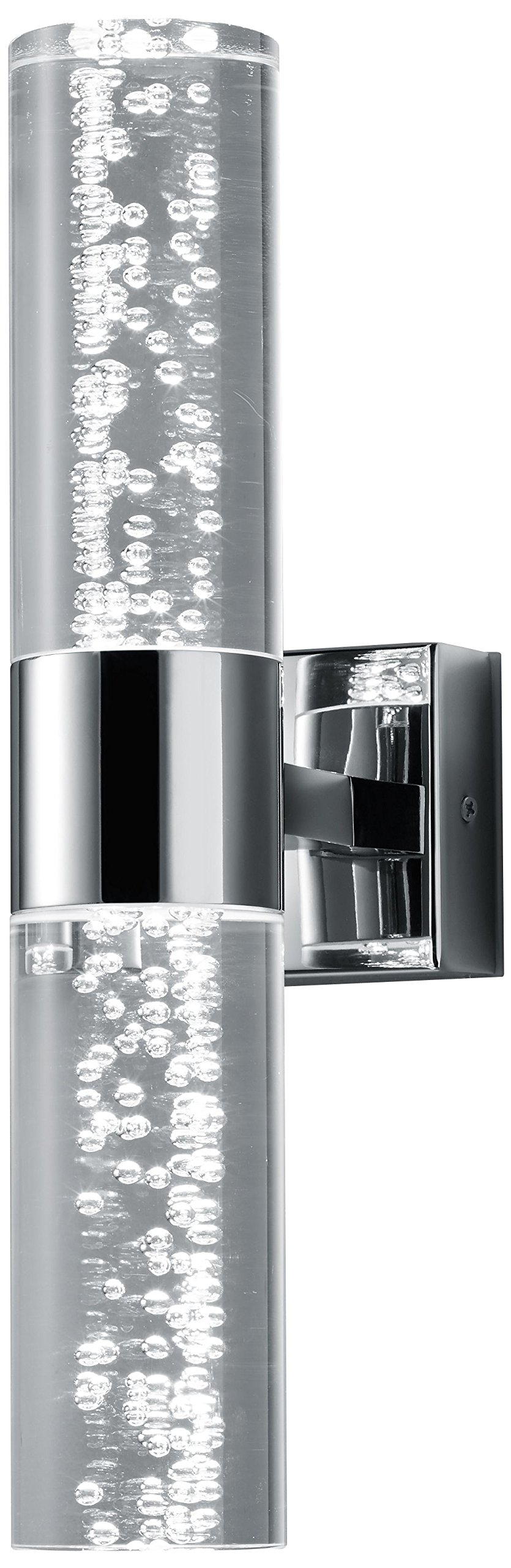 Trio 282410206 Lampada da Bagno, Cromata, in Acrilico Trasparente, con LED Bubbles