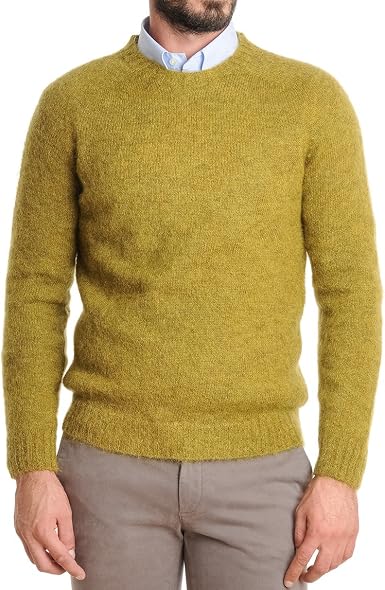 Roberto Collina Maglione Uomo Rm2900142 Lana Giallo : Amazon.it:  Abbigliamento