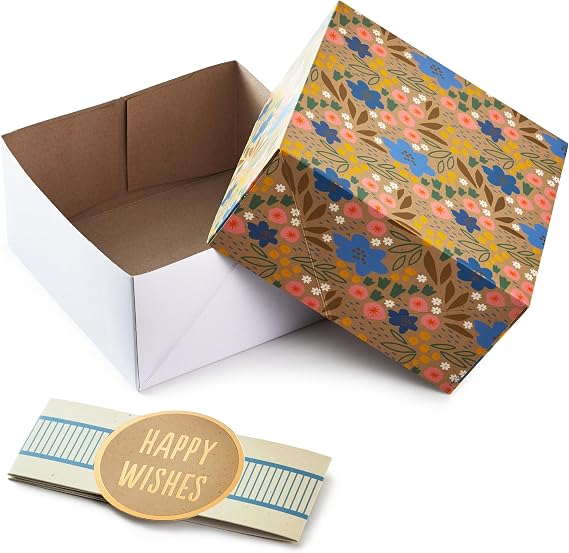 Hallmark Hediye kutuları, sargı bantları, doğum günleri, gelin duşları, anneler günü, en iyi arkadaşlar için çeşitli boyutlarda (3'lü paket: sevimli çiçekler ve çizgili)