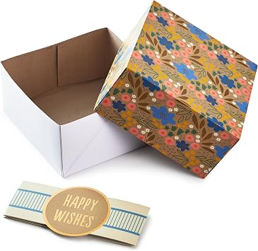 Hallmark Hediye kutuları, sargı bantları, doğum günleri, gelin duşları, anneler günü, en iyi arkadaşlar için çeşitli boyutlarda (3'lü paket: sevimli çiçekler ve çizgili)