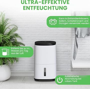 Meaco Arete® One 12L Dehumidifier & HEPA Air Purifier for a 50m² home removes condensation and moisture and cleans the air