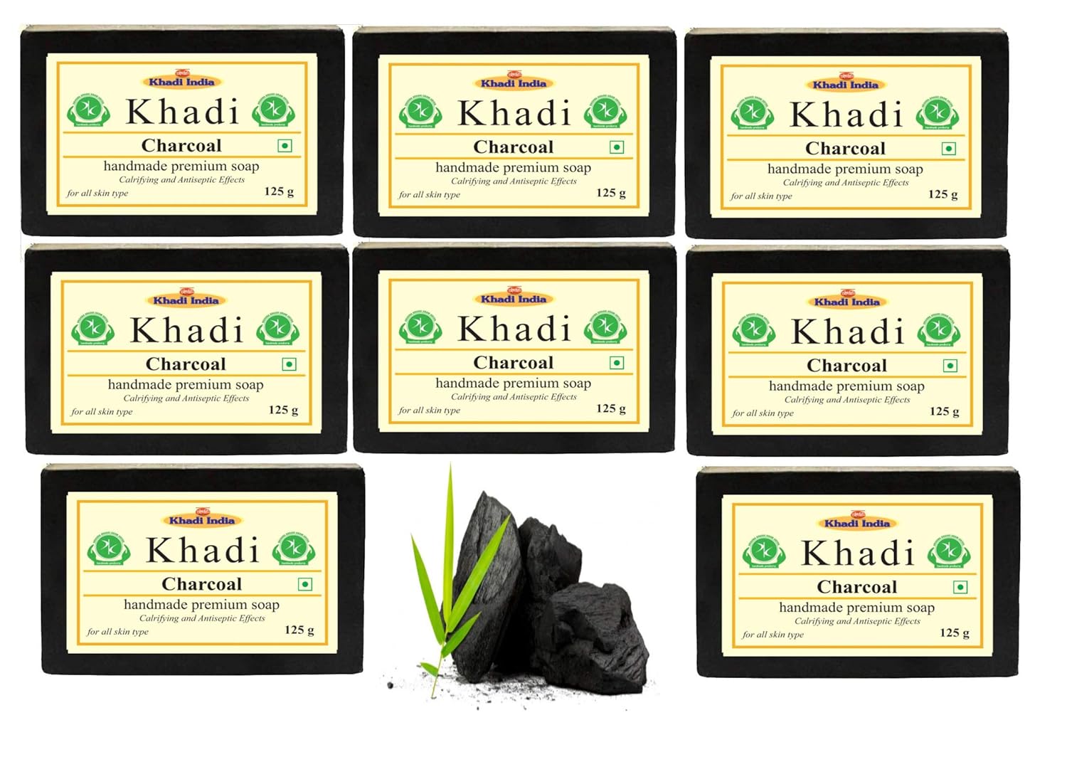 Buy Ayurdaily khadi Charcoal Bathing Soap 125g Pack of 8 Online at