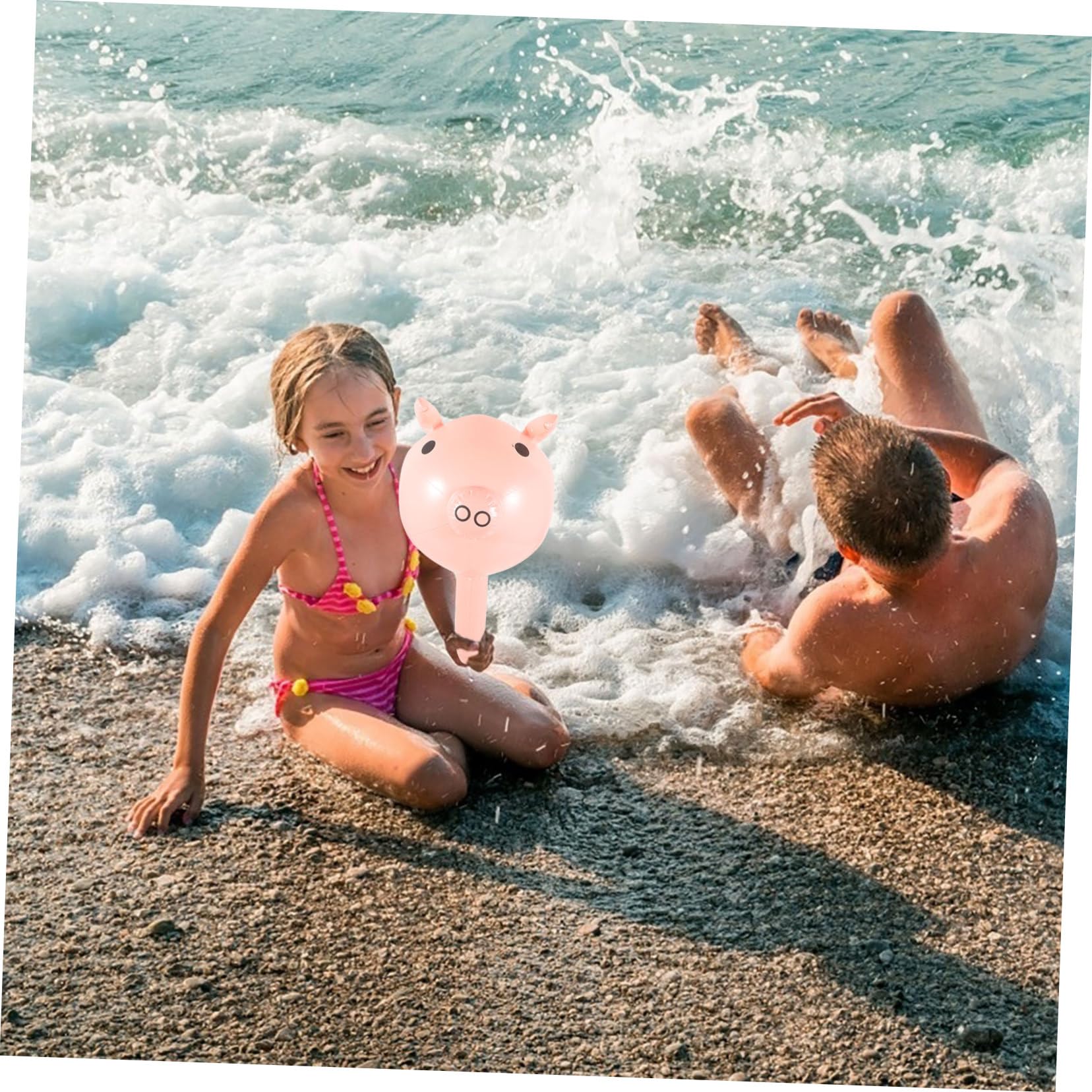 Kisangel Easy Inflate Giant Inflatable Pig Hammer Toys Novel Pvc Toy Hamsters for Boys and Girls Random