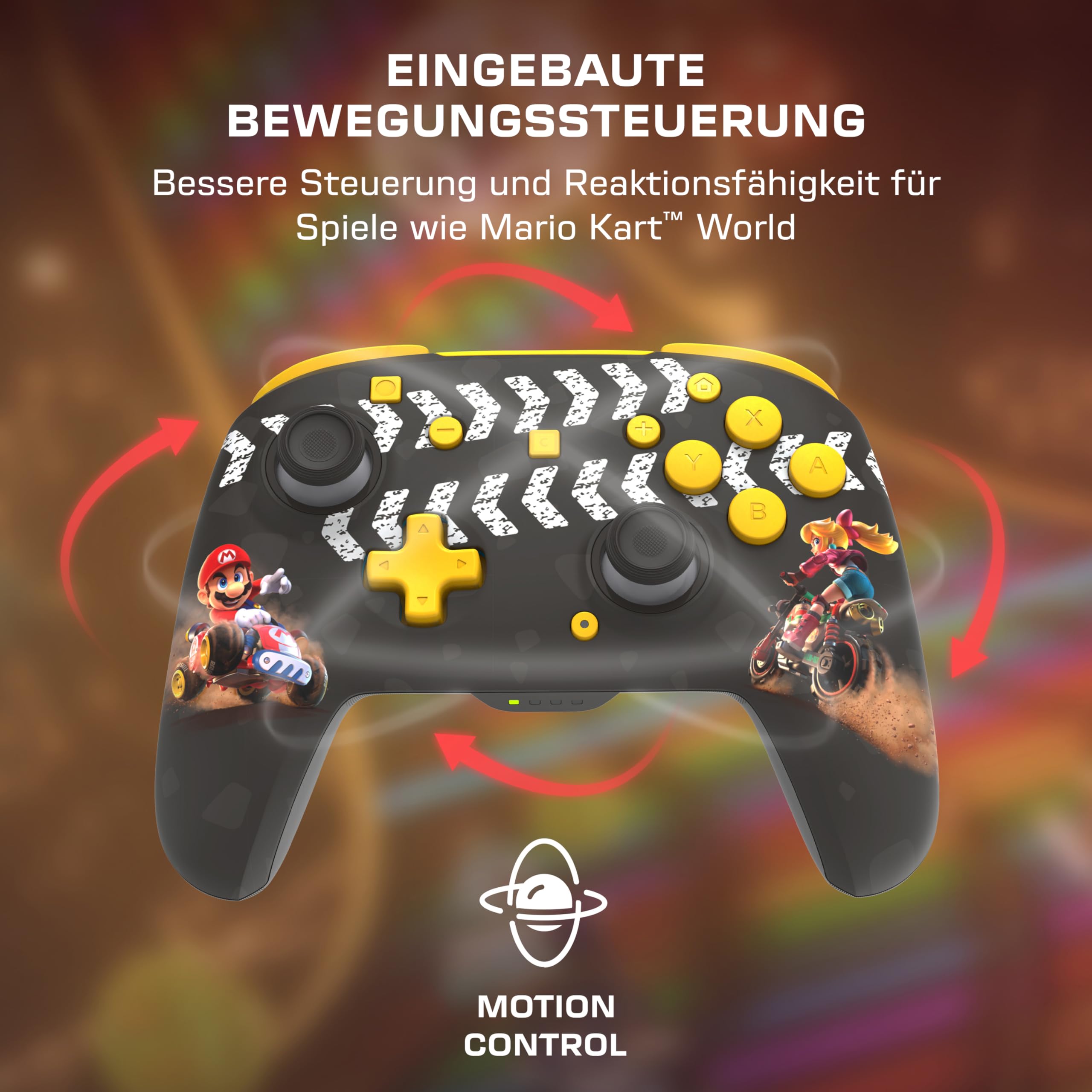 Turtle Beach Rematch Wireless Controller: Mario Kart World – Offiziell lizenziert für Nintendo Switch 1 und 2, TMR-Thumbsticks, anpassbares RGB, wiederaufladbarer Akku