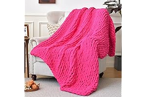 Pink Chunky Blanket for Boho Home Decor and Warmth