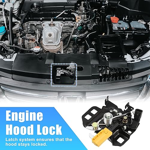 Miniatura 3 de X AUTOHAUX Reemplazo auto DS7Z16701B de la cerradura del capó delantero izquierdo del coche para Ford Fusion 2013-2018 Negro