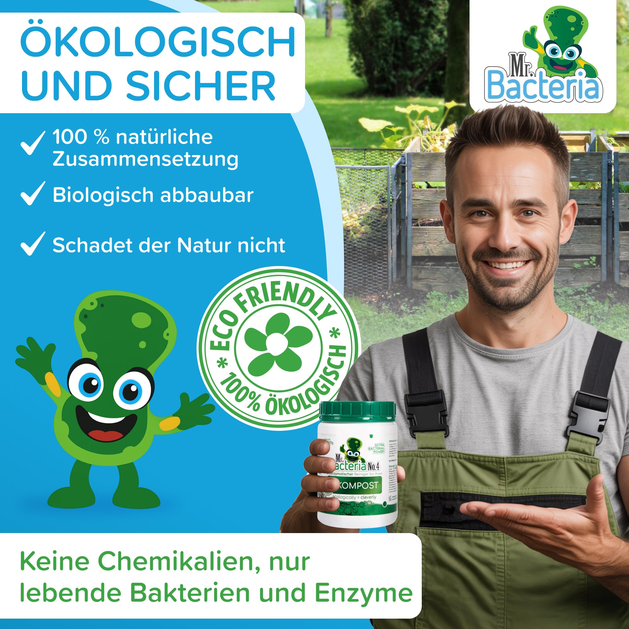 No.4 Bioenzymatischer Reiniger für Ihren KOMPOST (Kompostbeschleuniger) 500g - 1 Stück