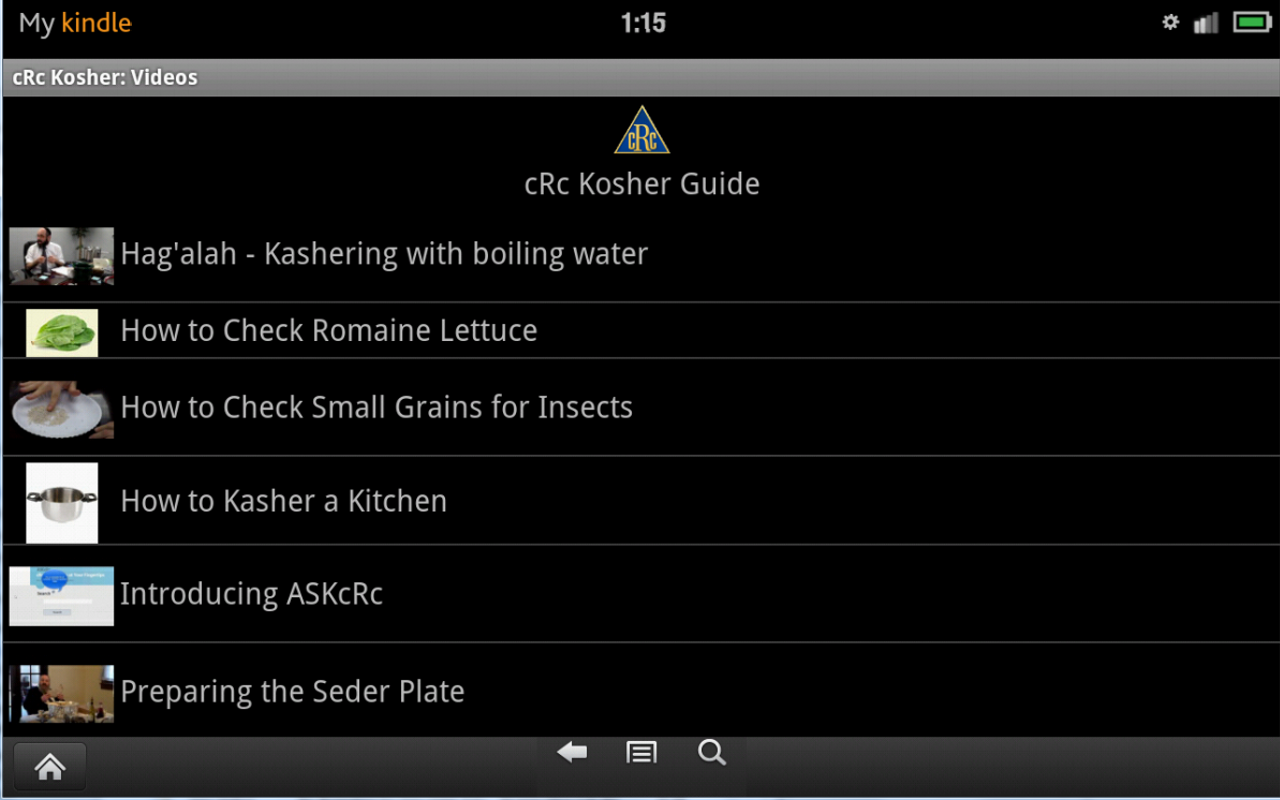 cRc Kosher Guide App on Amazon Appstore