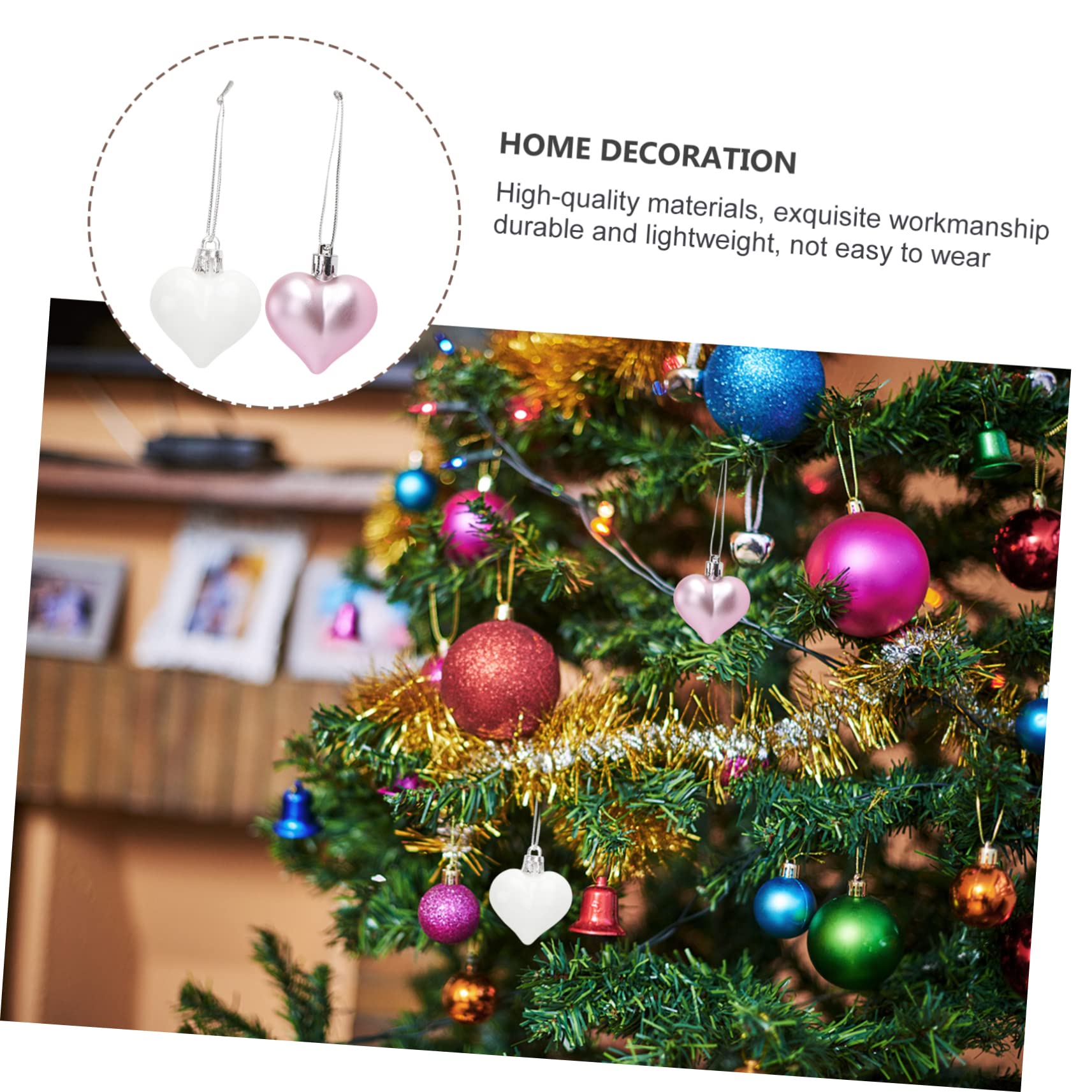 ULTECHNOVO 3 Set Ciondolo A Forma Di Cuore Cartello Con Scritta Palline Appese A Forma Di Cuore Bomboniere Da Parete Gioielli Decorazioni Per San Fiocchi In Pizzo 24 pezzi * 3