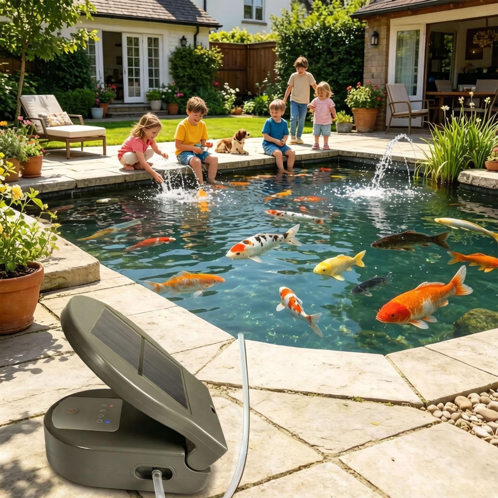 Aérateur De Bassin À Énergie Solaire Clip Arrière Avec Batterie 2600 mAh Et | Pompe À Air Solaire De Bassin À Poissons Pour Stockage Fruits De Mer Aquarium Pêche En Extérieur Jard