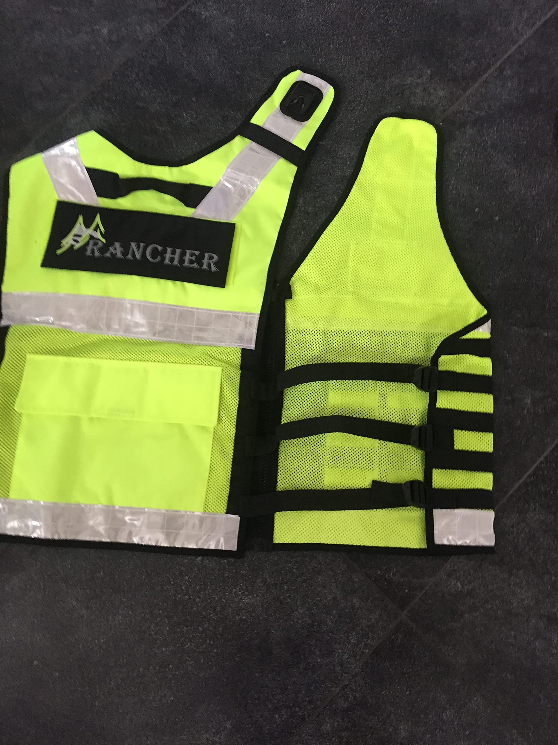 Sicherheitsweste Multifunktionsweste Gelb&Leiste & INSTRUCTOR | Reflektierend, Mit Leiste, 2 Patch INSTRUCTOR, Kennzeichnungsweste, Werkschutz Security