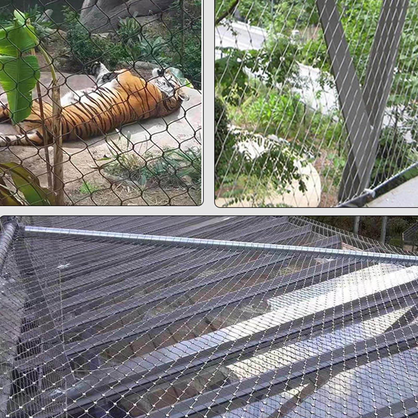 Alambre Espino Galvanizado Red de cuerda de acero inoxidable, malla de protección de barrera de animales trepadores de plantas, límite de escalera de valla de decoración de jardín de campo, fácil de