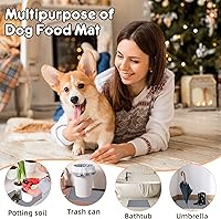 Vista 7 de Tapete de comida para perros y gatos para alimentos y agua, tapete de silicona para alimentación de mascotas, tapete para platos de agua para pisos