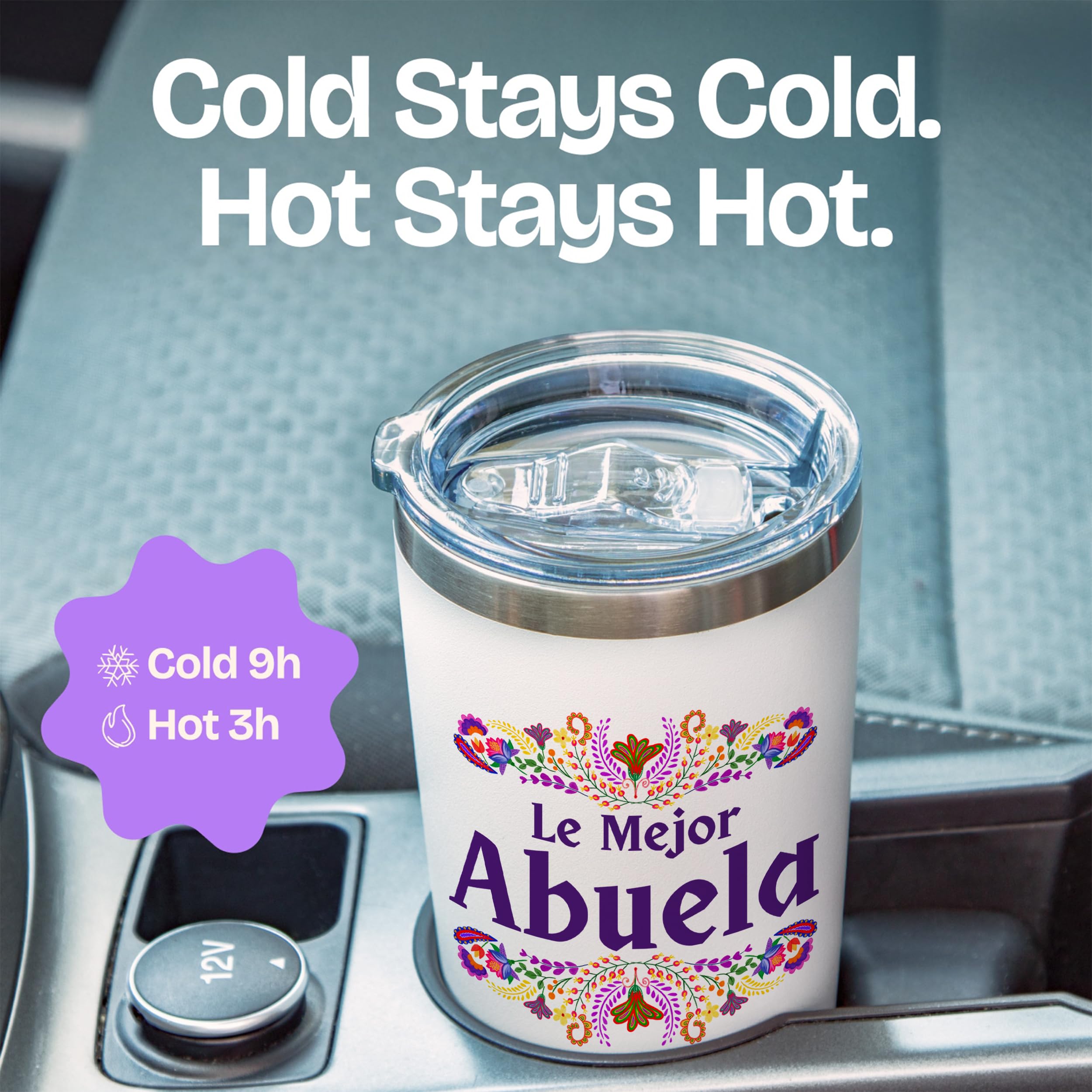 KLUBI Abuela Gifts - Le Mejor Abuela Coffee Cup 20oz Stainless Steel Tumbler, Regalos Para Abuela, Abuela Birthday Gifts, Abuela Cup, Gifts for Abuela, Spanish Grandma
