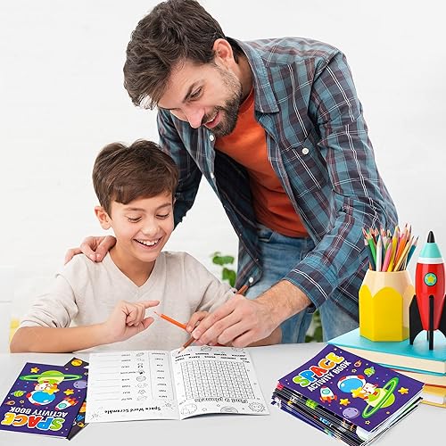 Miniatura 5 de 24 libros de actividades espaciales para niños con temática espacial, mini juegos de libros para colorear, laberintos a granel, búsqueda de