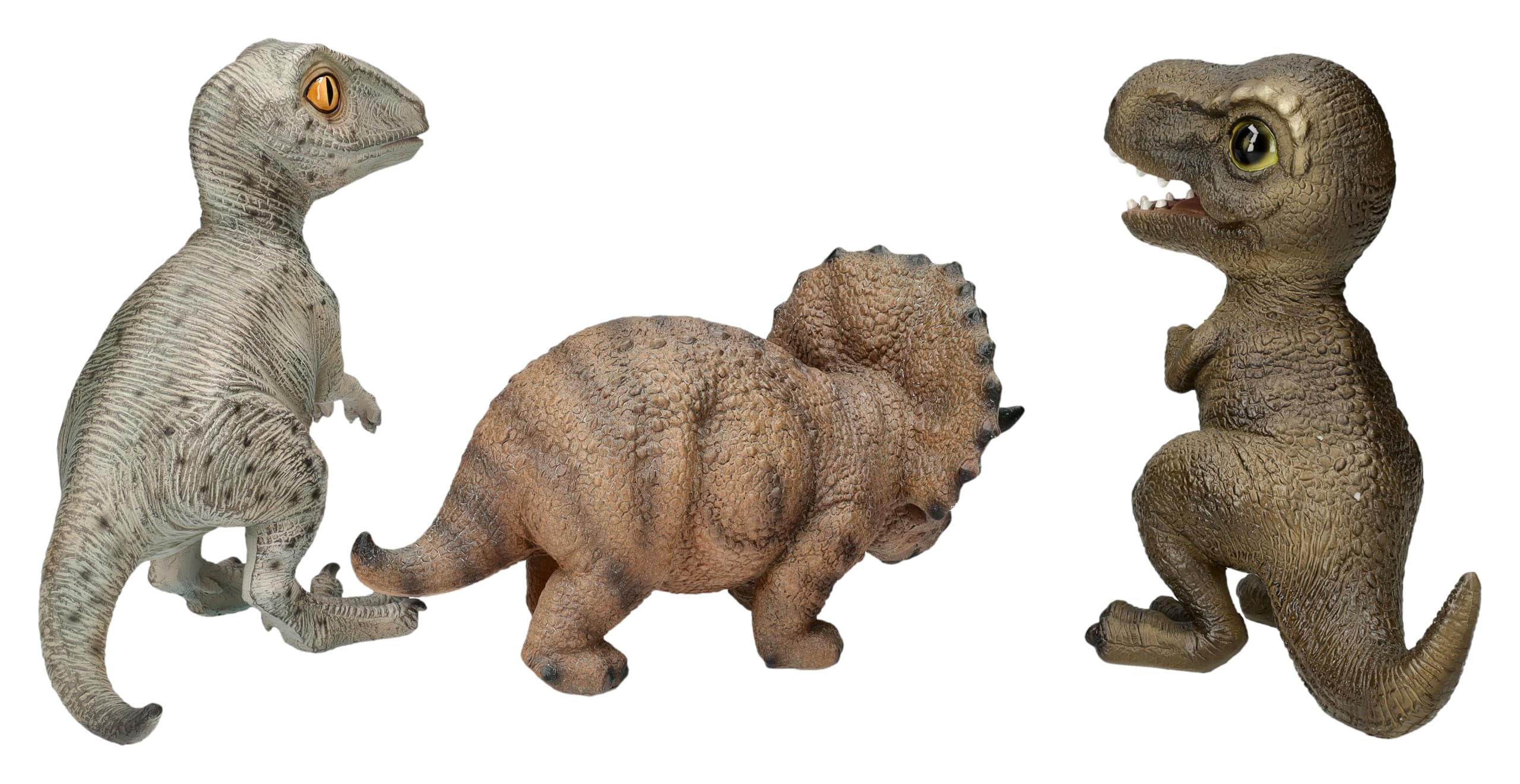 Figuren Shop GmbH Baby Dinosaurier Gartenfiguren 3er Set von HotAnt, 16,5 cm, Frostsichere Garten Deko